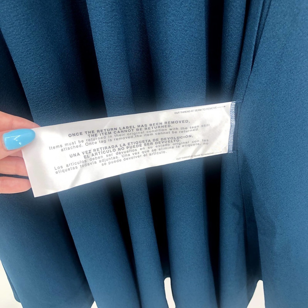 DRESS THE POPULATION Catalina Peacock Blue Fit & Flare Cocktail Dress XS NEW - Picture 7 of 11